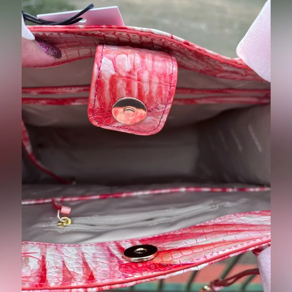 NWT Brahmin Monique Pink Flamingo Melbourne Tote